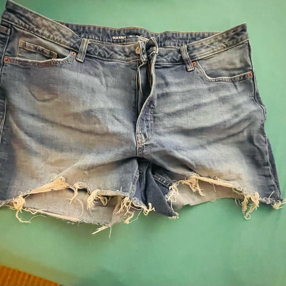 Old Navy Blue Frayed Denim Shorts